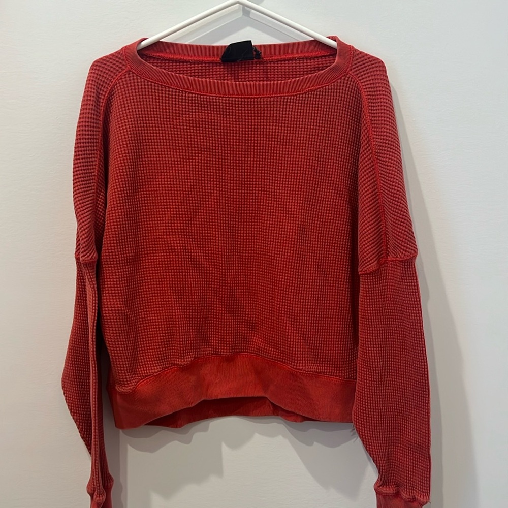Urban Outfitters red waffle knit long sleeve